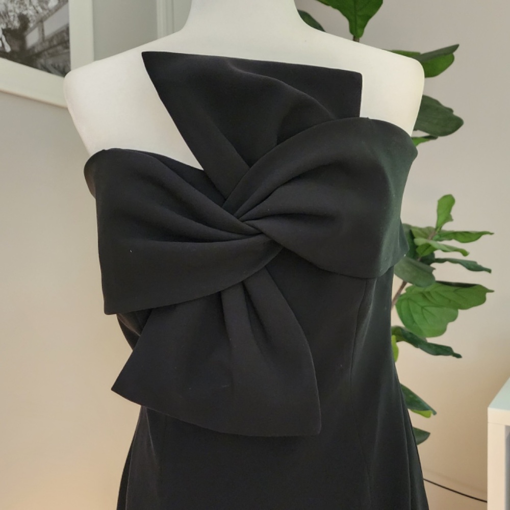 Designer Chic Black Strapless Bow Dress by Lucian Matis